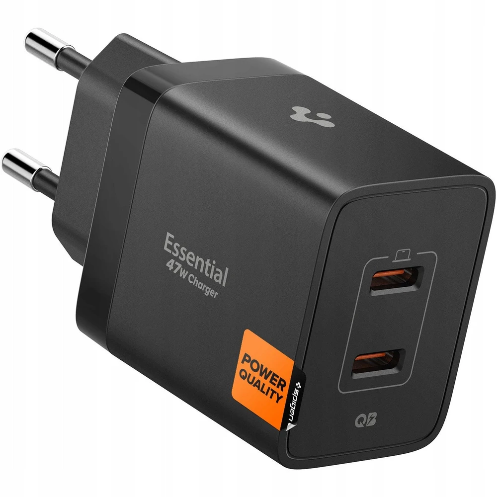 Įkroviklis Spigen Essential 47W Wall Charger EE472EU, juodas