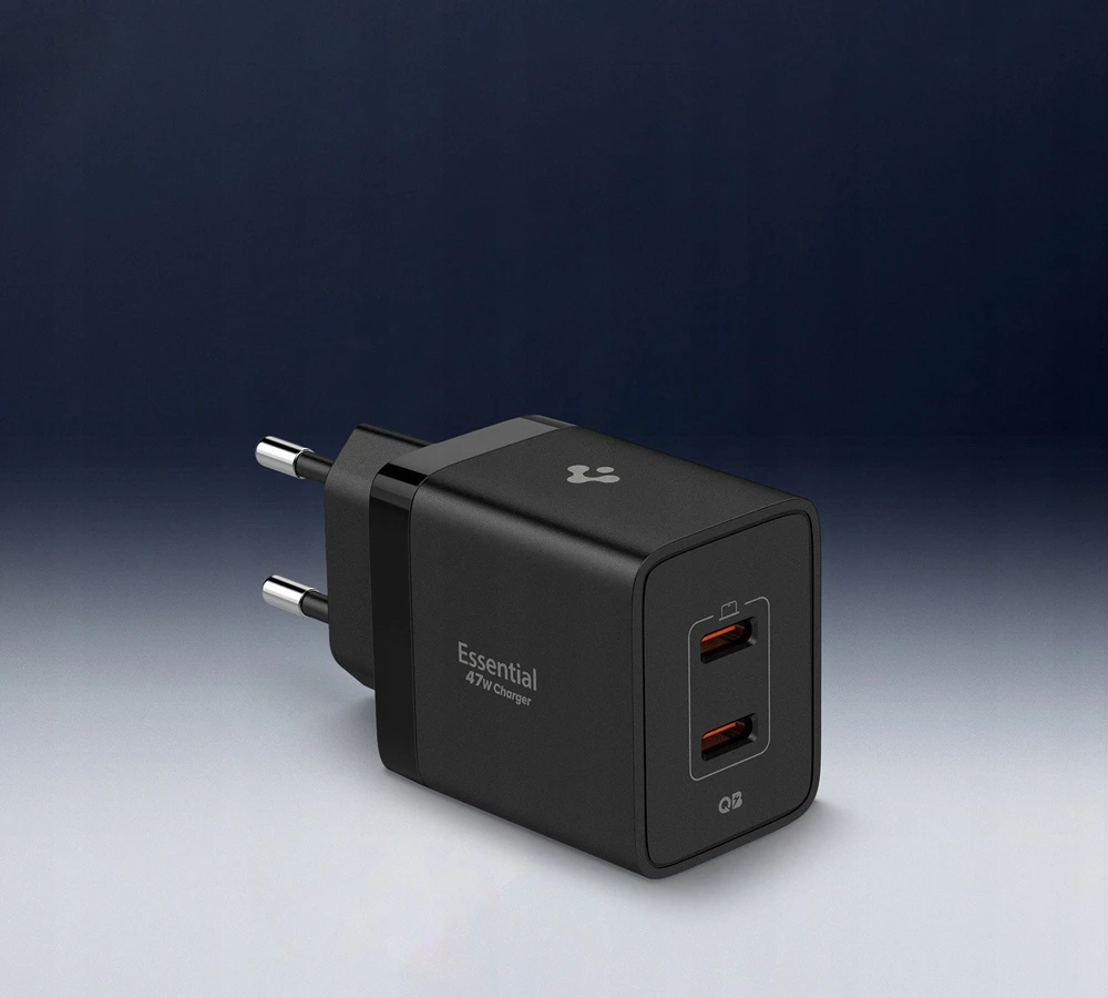 Įkroviklis Spigen Essential 47W Wall Charger EE472EU, juodas
