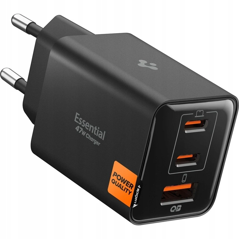 Įkroviklis Spigen Essential 47W Wall Charger EE473EU, juodas