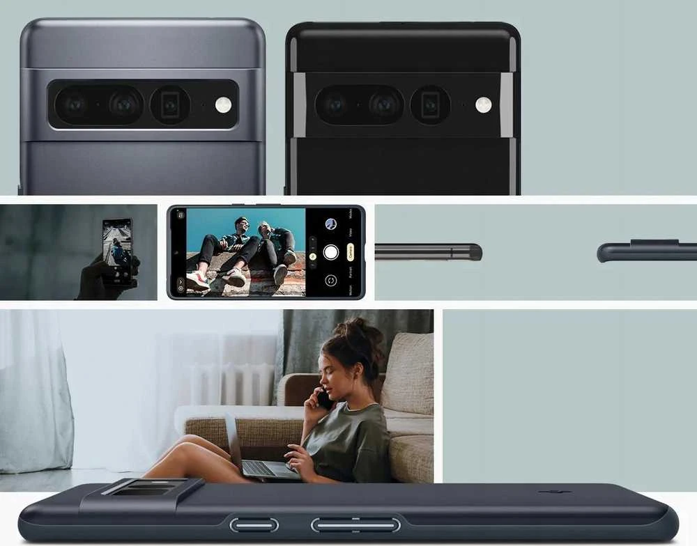 Dėklas Spigen Thin Fit, metalinis skalūnas - Google Pixel 7 Pro
