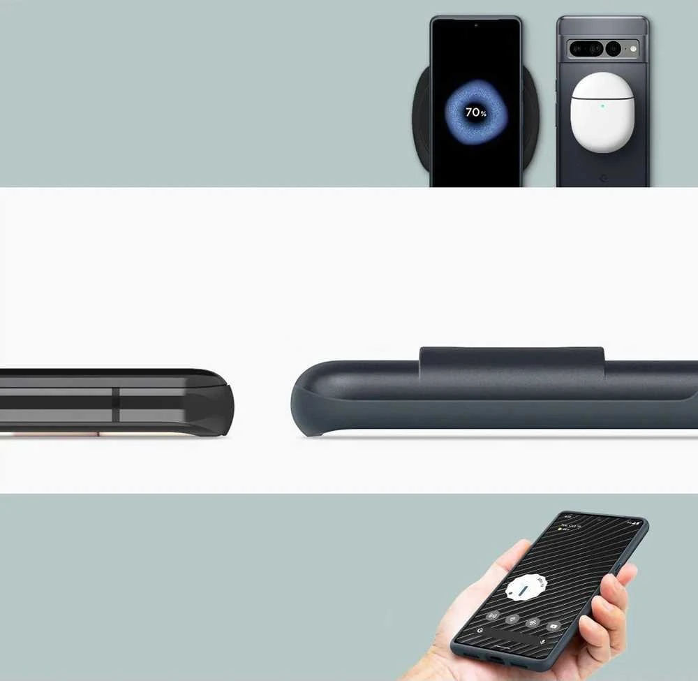 Dėklas Spigen Thin Fit, metalinis skalūnas - Google Pixel 7 Pro