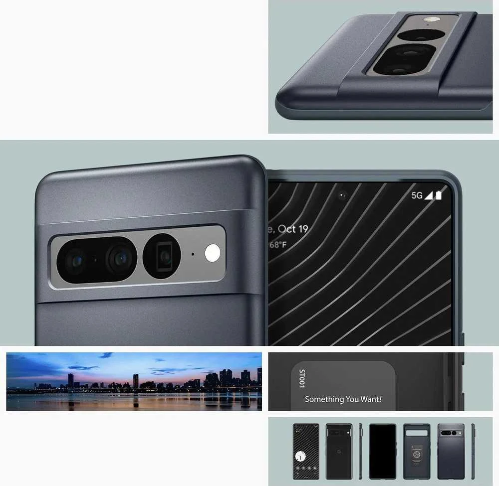 Dėklas Spigen Thin Fit, metalinis skalūnas - Google Pixel 7 Pro
