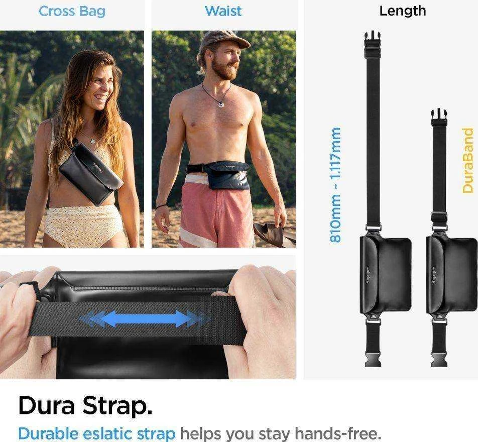 Spigen Aqua Shield A621 vandeniui atsparus dėklas hip bag + floating – juodas