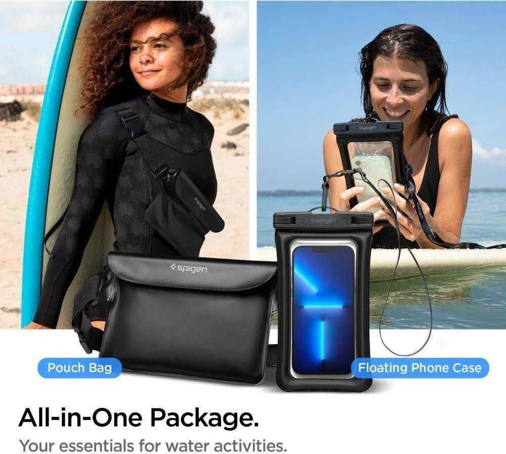 Spigen Aqua Shield A621 vandeniui atsparus dėklas hip bag + floating – juodas