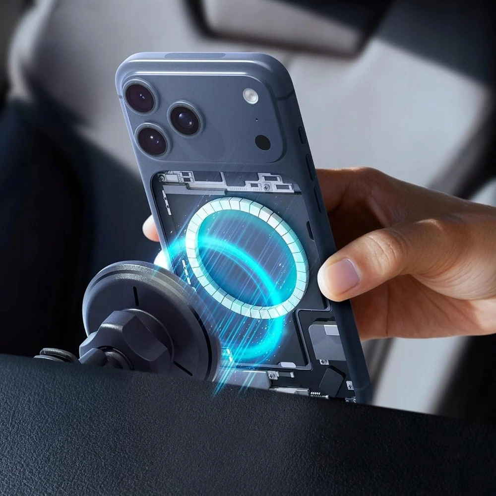 Automobilinis laikiklis Spigen Essential MagSafe Wireless Car Charger EV15MAQ, juodas - Air vent
