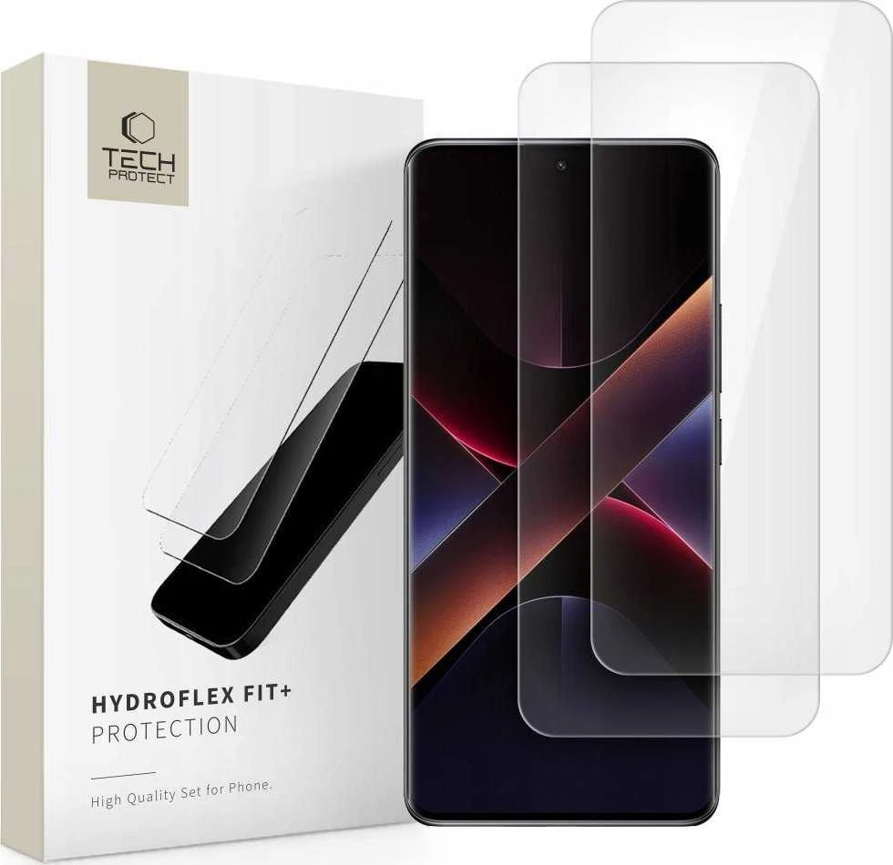 „Tech-Protect Hydroflex Fit+2“ hidrogelio plėvelė, skirta „Xiaomi Redmi Note 14 Pro 5G / 14 Pro+ 5G / Poco X7 5G“ – skaidri
