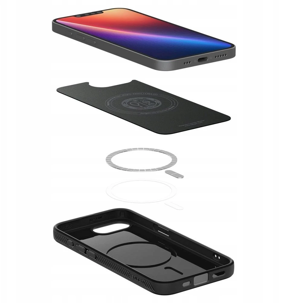 Spigen Liquid Air Mag MagSafe dėklas skirtas Samsung Galaxy S26+ – Matte juodos spalvos
