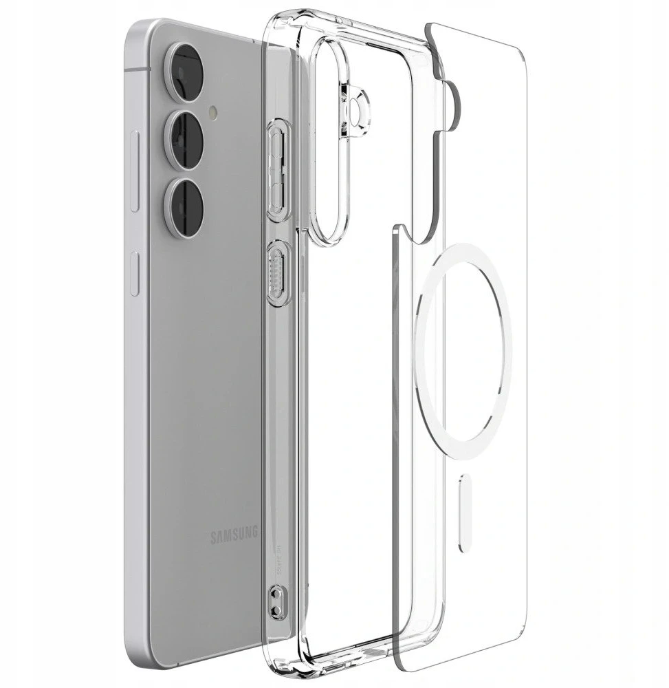 SPIGEN ULTRA HYBRID MAG dėklas, suderinamas su MagSafe, skirtas S26, skaidrus / baltas
