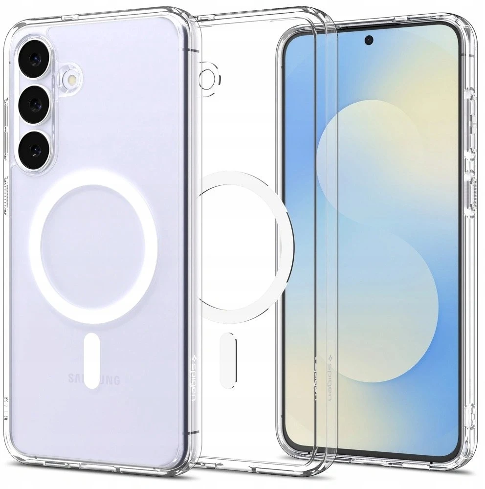 SPIGEN ULTRA HYBRID MAG dėklas, suderinamas su MagSafe, skirtas S26, skaidrus / baltas