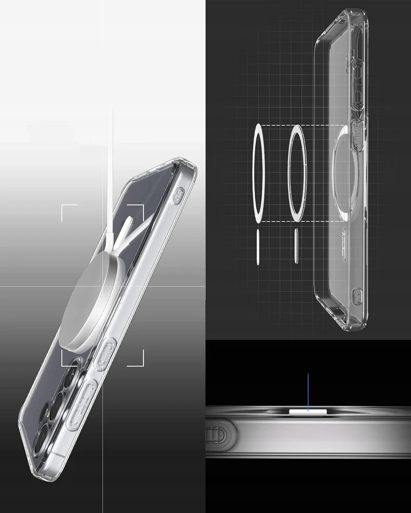 SPIGEN ULTRA HYBRID MAG dėklas, suderinamas su MagSafe, skirtas S26, skaidrus / baltas