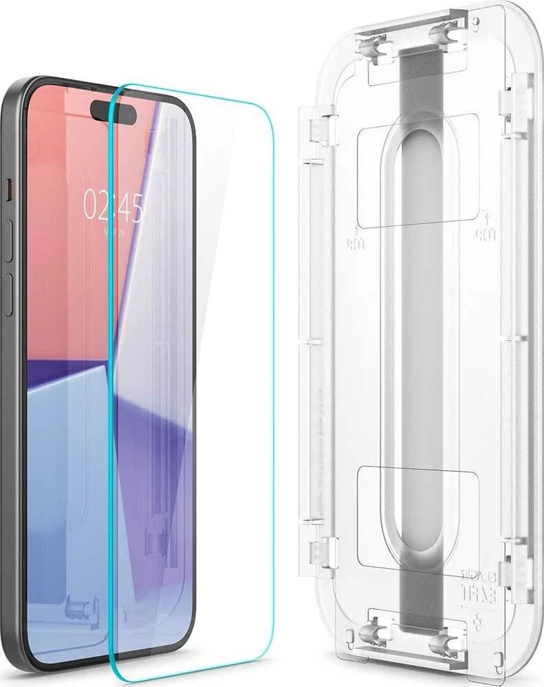 Spigen grūdintas stiklas GLAS.TR EZ FIT 2-PACK skirtas iPhone 15 6,1 Clear