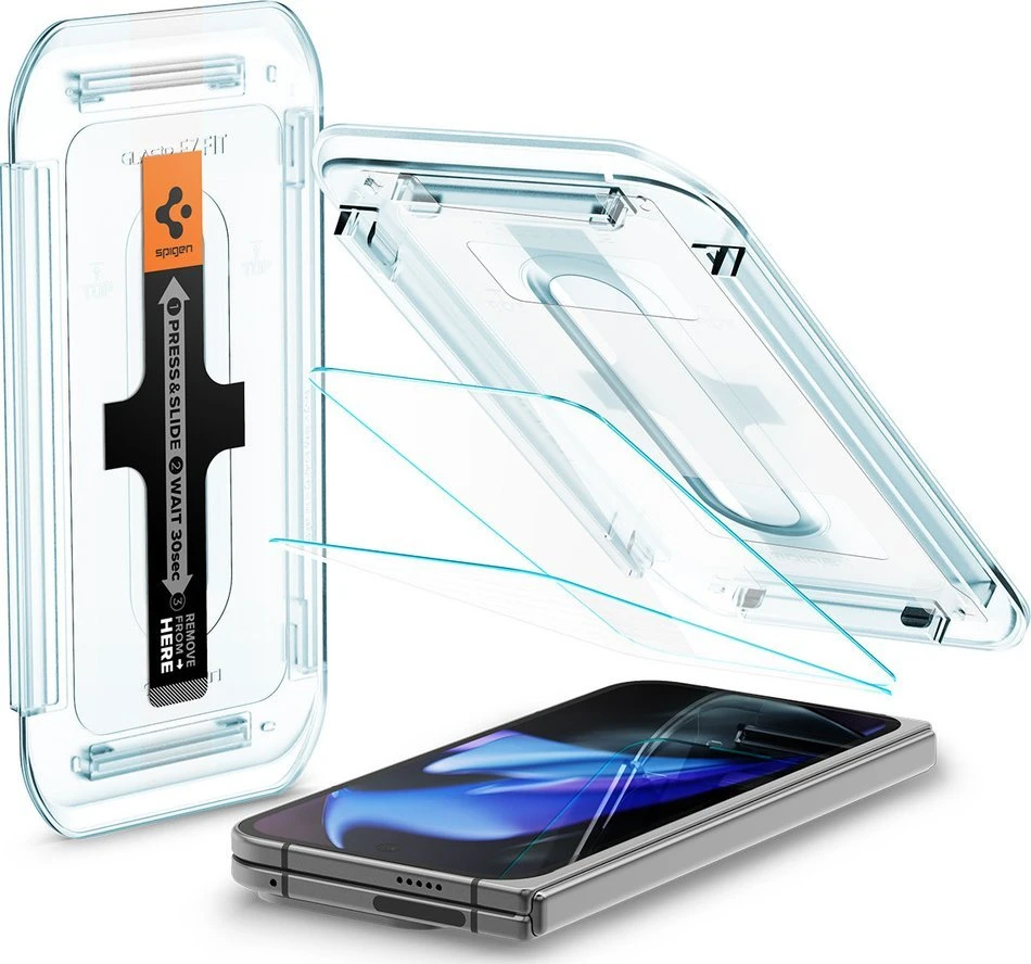 „Spigen Glass tR EZ Fit“ (2 vnt. dėklių), skaidrus – „Google Pixel 9 Pro Fold“