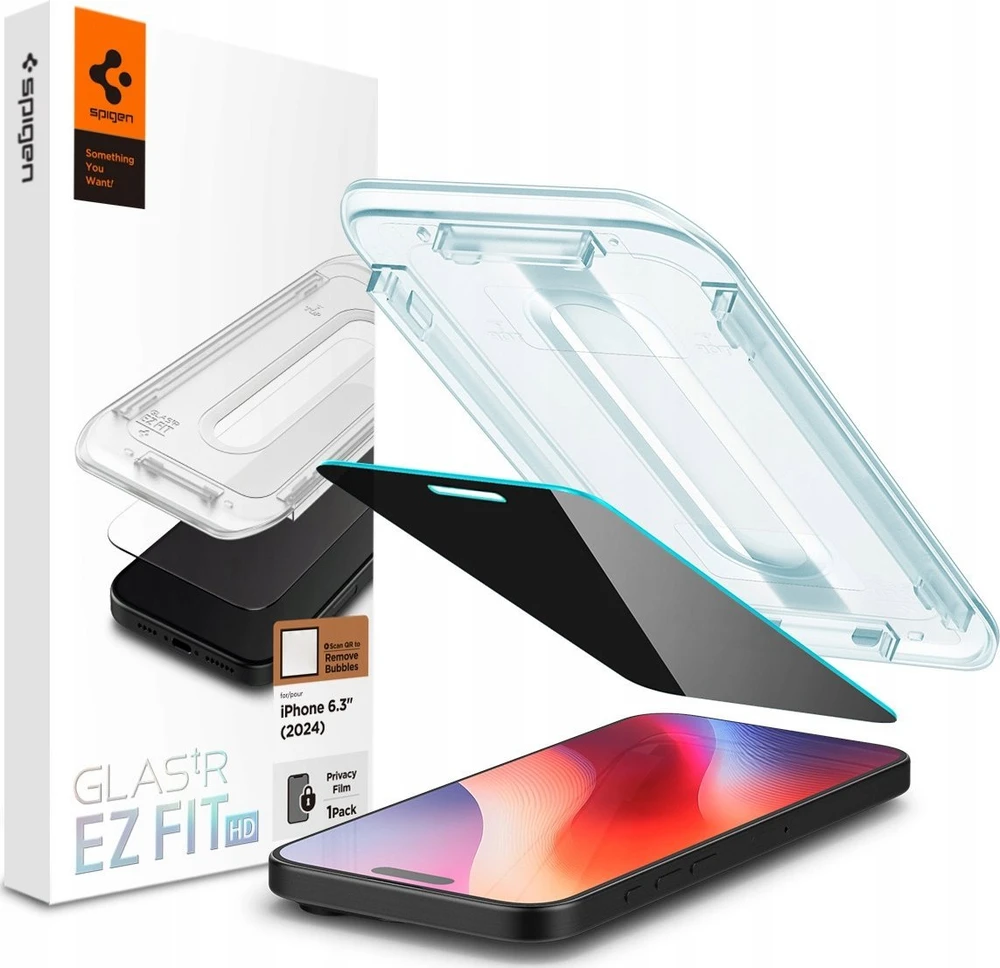 Apsauginis stiklas Spigen Glass tR EZ Fit HD (Privacy) 1 Pack, transparency - iPhone 16 Pro