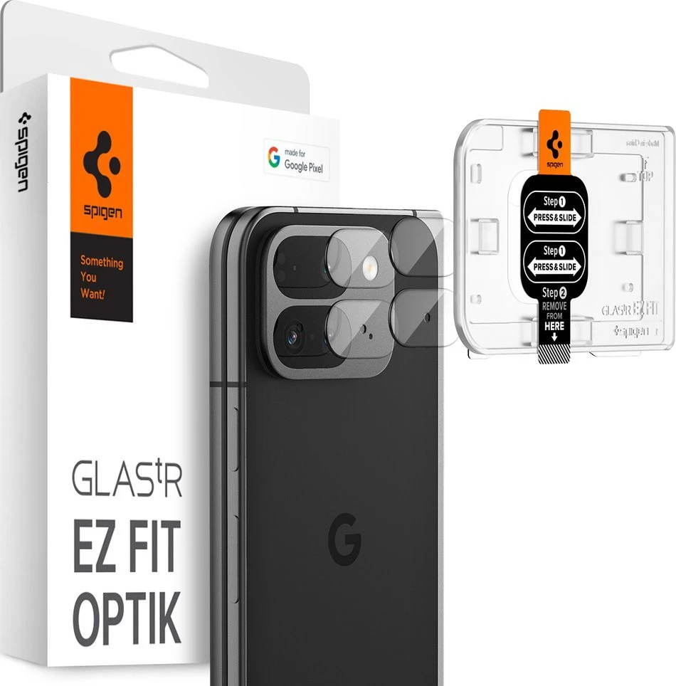 „Spigen Glass tR EZ Fit Optik“ 2 vnt., krištolo skaidrumo – „Google Pixel 9 Pro Fold“