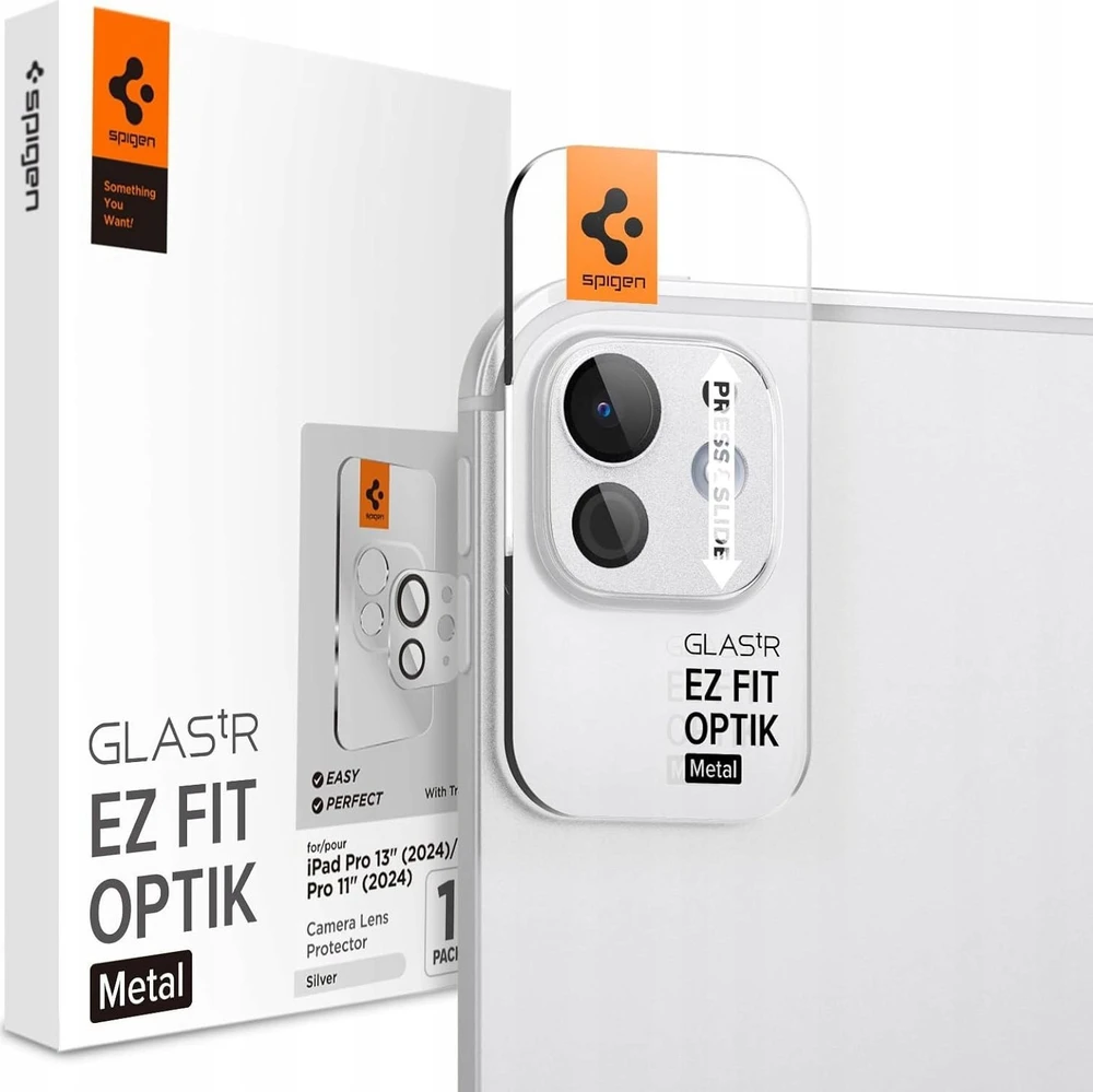 Spigen Glass tR EZ Fit Optik Metal 1 Pack, sidabrinis - iPad Pro 13" 2024 / iPad Pro 11" 2024
