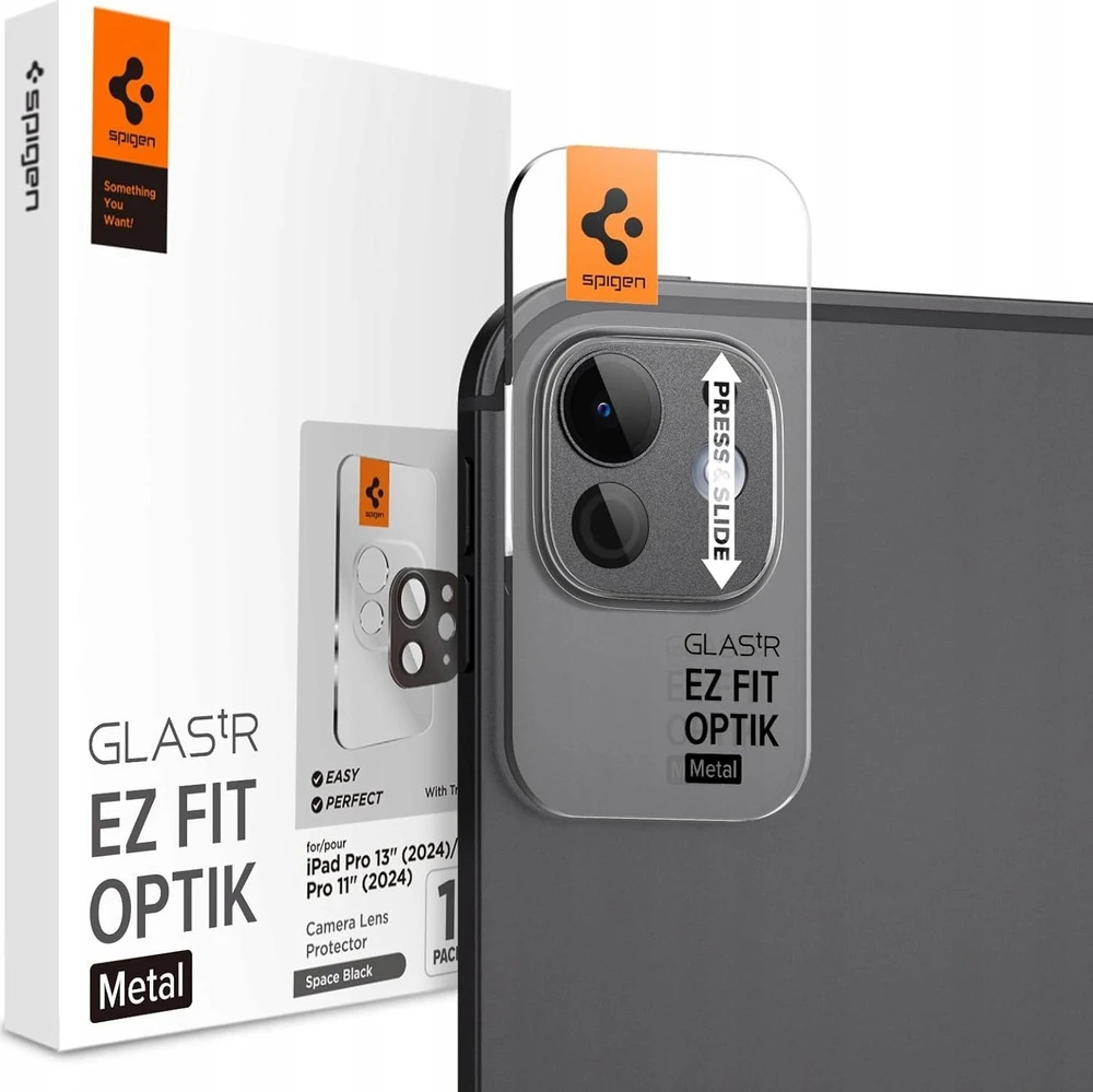 Spigen Glass tR EZ Fit Optik Metal 1 Pack, space juodas - iPad Pro 13" 2024 / iPad Pro 11" 2024