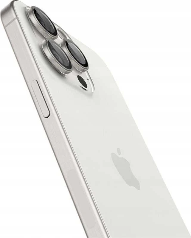„Spigen Glass tR EZ Fit Optik Pro“ 2 vnt., titano spalvos, baltas - iPhone 16/15 Pro/16/15 Pro Max