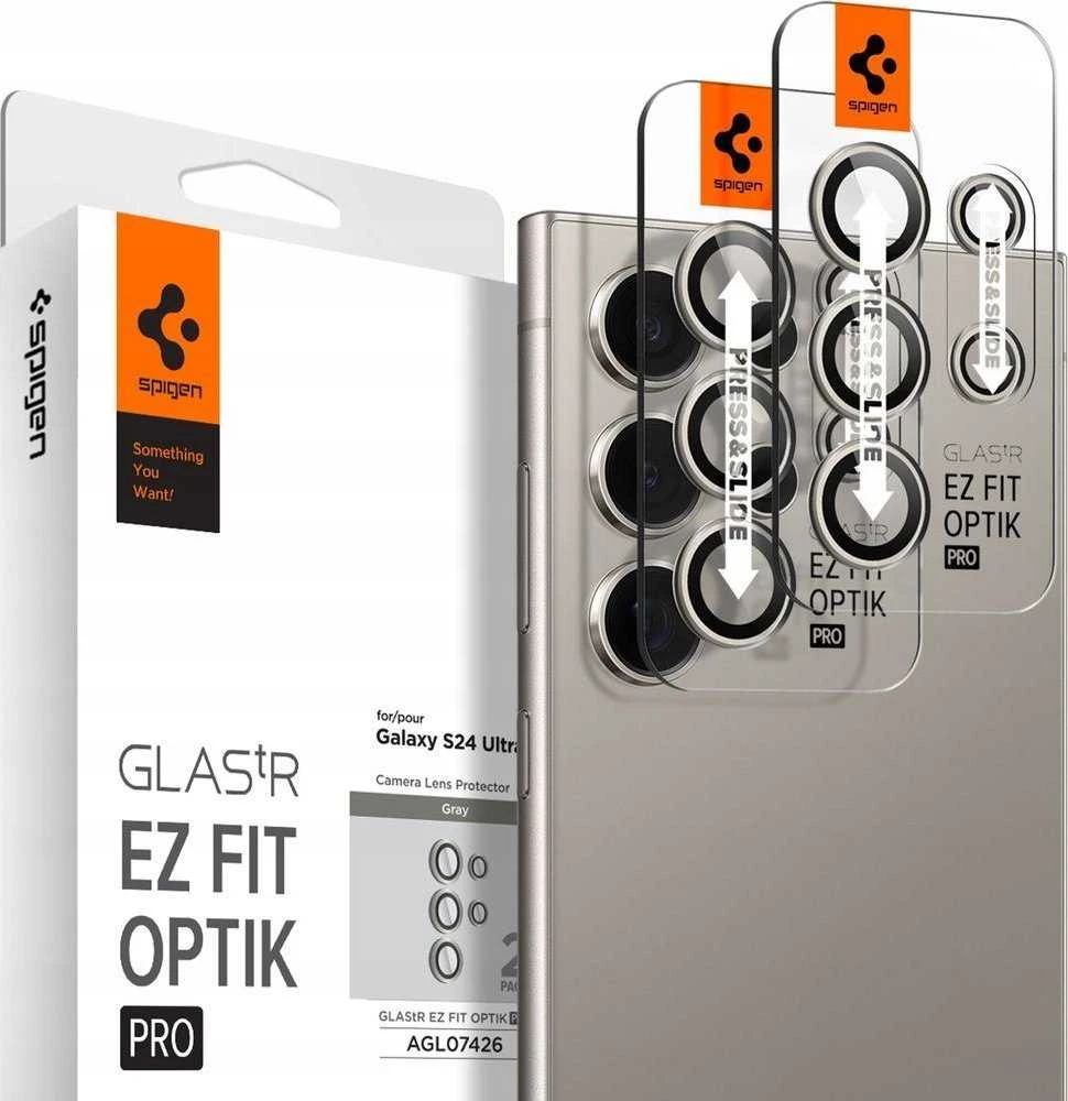 Spigen Glass tR EZ Fit Optik Pro 2 Pack, pilka - Samsung Galaxy S24 Ultra