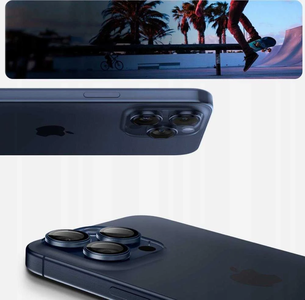 Spigen Optik.tR EZ Fit kameros apsauga skirta Apple iPhone 14 Pro / Pro Max / 15 Pro / Pro Max – Titanium Mėlyna 2 pcs.