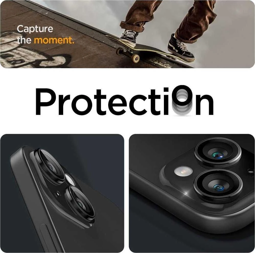 „Spigen Glas.tR EZ Fit Optik Pro“ kameros dėklas, skirtas „Apple iPhone 15“ / „iPhone 15 Plus“ – 2 vnt.