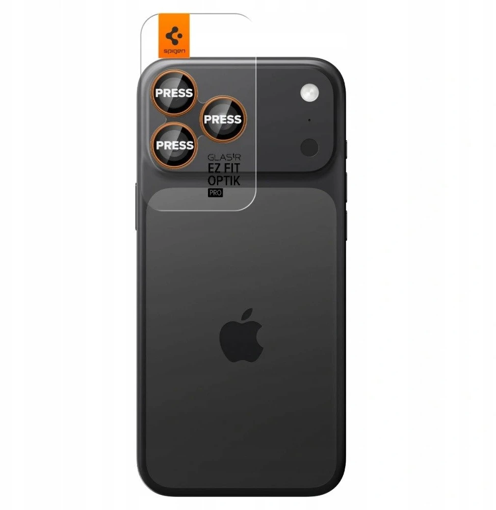 Kamerų apsauga Spigen Glass tR EZ Fit Optik Pro 2 Pack, oranžinis - iPhone 17/16/15/14 Pro / 17/16/15/14 Pro Max