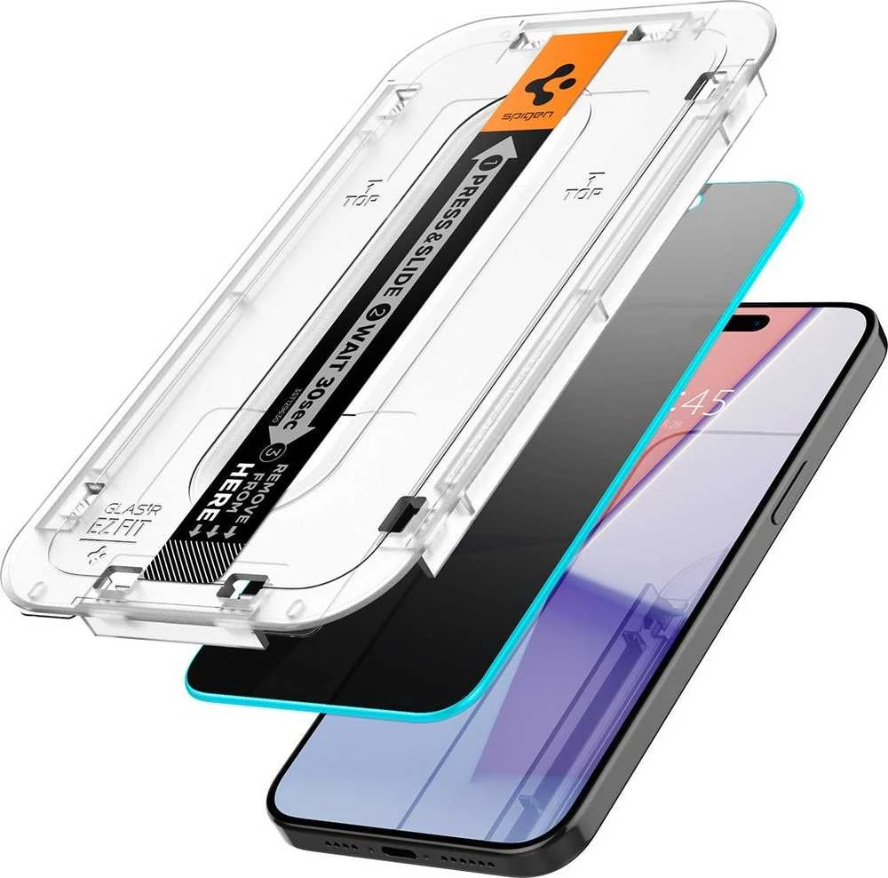 Apsauginis stiklas Spigen stiklas tR EZ Fit (Privacy) 2-pack, skaidrūs - iPhone 15 Pro Max