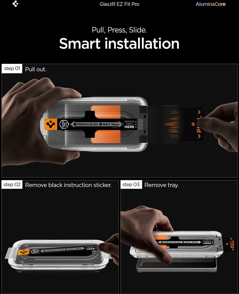„Spigen Glass tR EZ Fit Pro“ 2 vnt., skaidrūs – „Sony Xperia 10 VII“