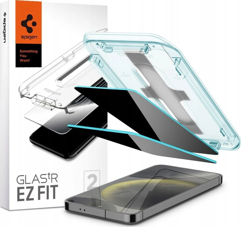 „Spigen Glas.tR EZ Fit Privacy“ dėklas Apple iPhone 16 Pro Max / 17 Pro Max – 2 vnt.
