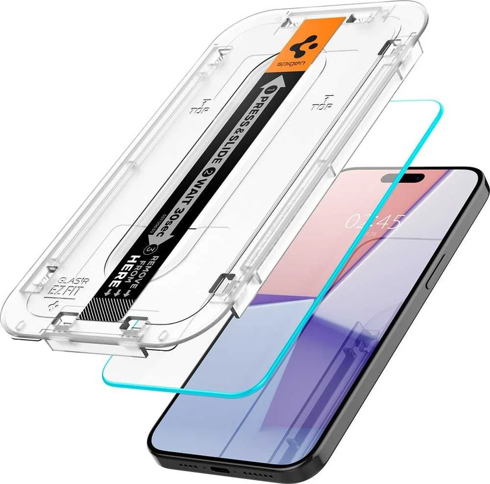 Szko do etui + Aplikator Spigen Glas.tR EZ Fit 2 vnt. do iPhone 15 Pro