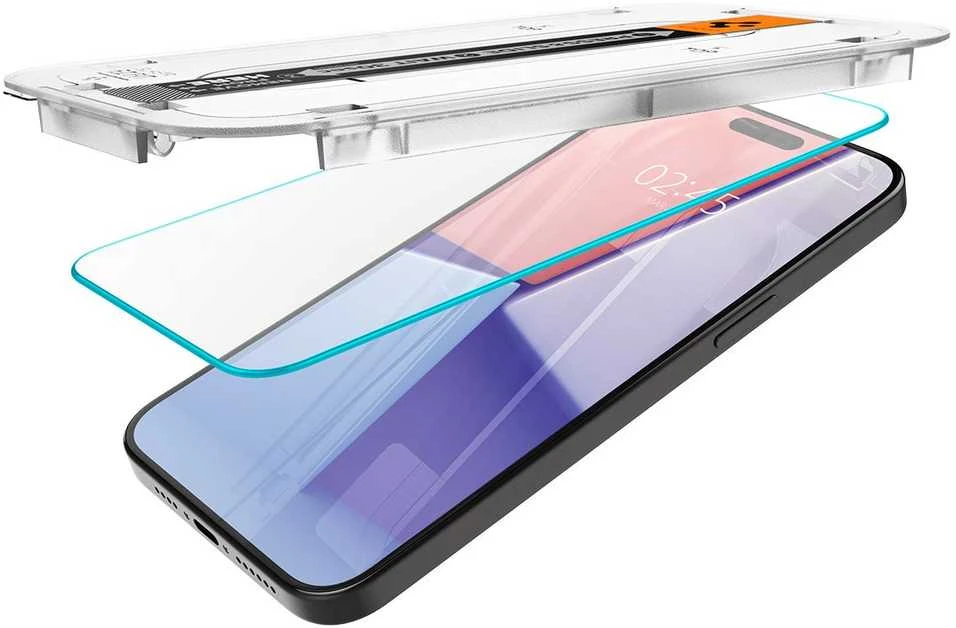 Szko do etui + Aplikator Spigen Glas.tR EZ Fit 2 vnt. do iPhone 15 Pro