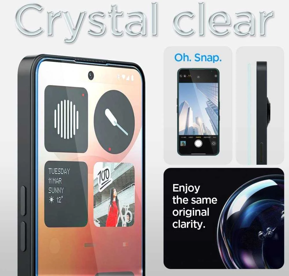Spigen Glas.tR EZ Fit grūdintas stiklas, skirtas „Nothing Phone 3A / 3A Pro“ - skaidrus