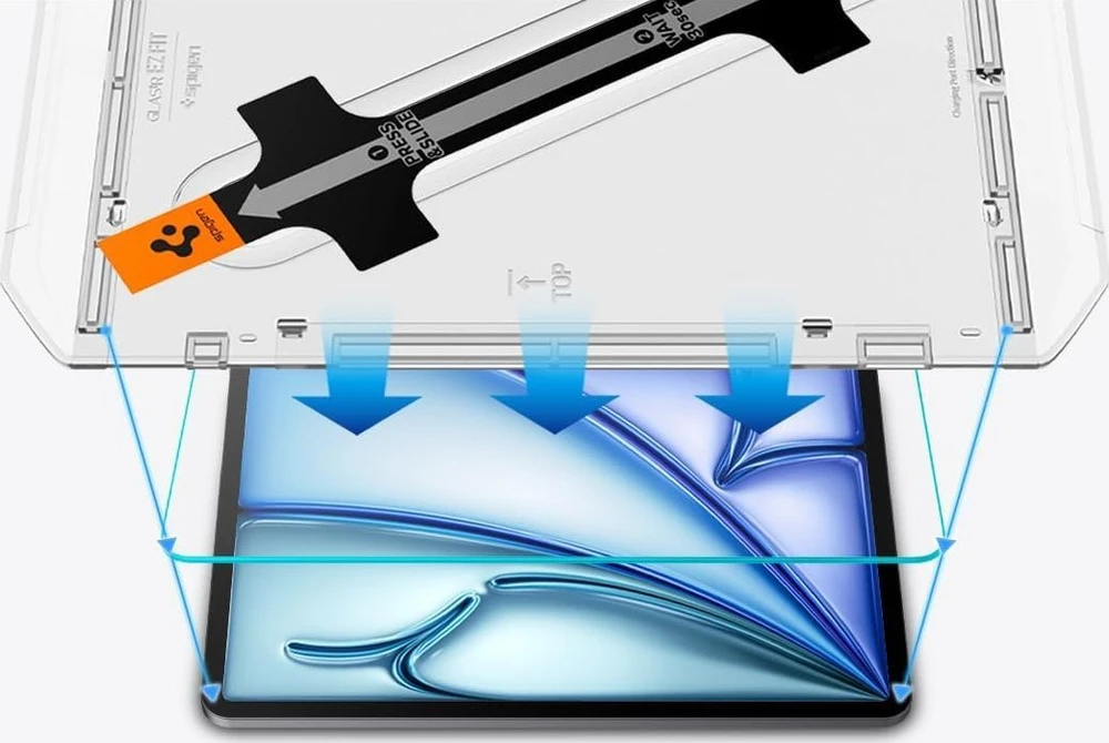 Apsauginis stiklas planšetiniam kompiuteriui iPad Air 11.0 (6gen) Spigen Glas.tr „Ez Fit”