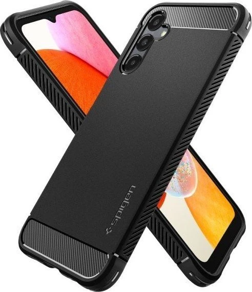 Spigen dėklas Rugged Armor, skirtas Samsung Galaxy A14 4G / LTE matinės juodos spalvos