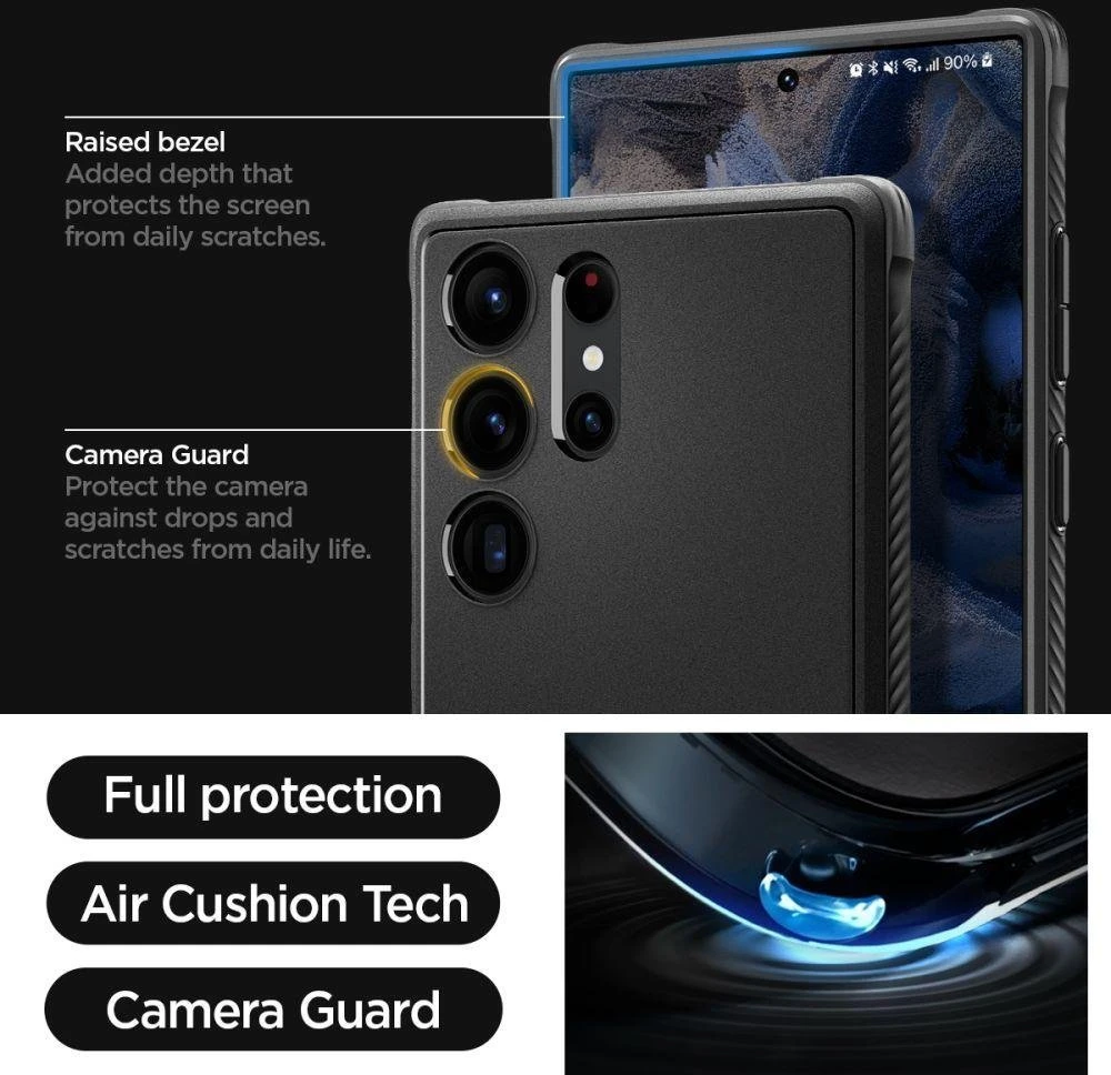 Dėklas SPIGEN RUGGED ARMOR GALAXY S23 ULTRA MATTE Juodas