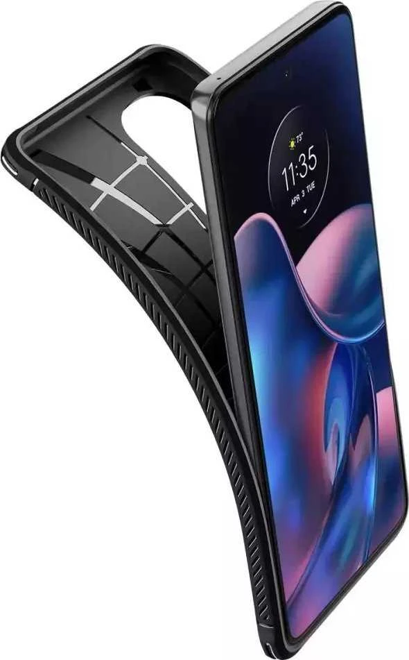 Dėklas Spigen Rugged Armor, juodas - Motorola Edge 2022