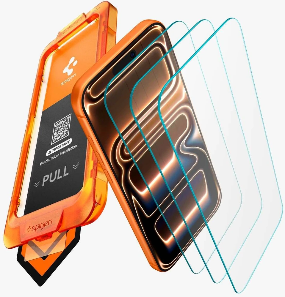 Apsauginis stiklas Spigen ALM GLAS.TR SLIM 3-pack Apple iPhone 17 Pro skaidrus