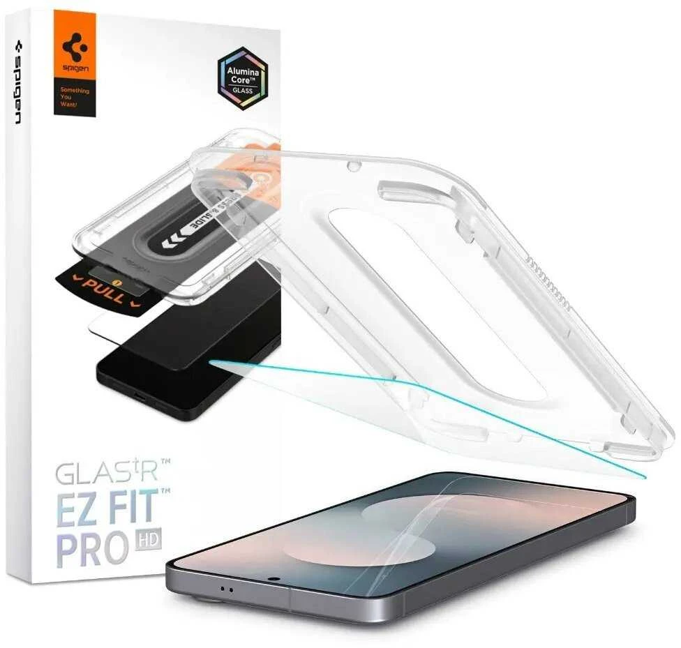 „Spigen Glass tR EZ Fit Pro HD“ 1 vnt., skaidrus – „Samsung Galaxy S25 FE“