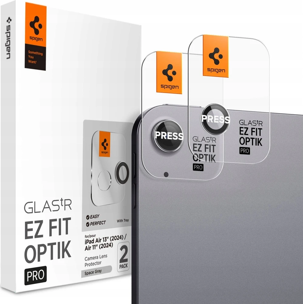 „Spigen Glass tR EZ Fit Optik Pro“ 2 vnt. pakuotė, erdvi pagalvėlė – „iPad Air 11“/13“ (2024/2025)