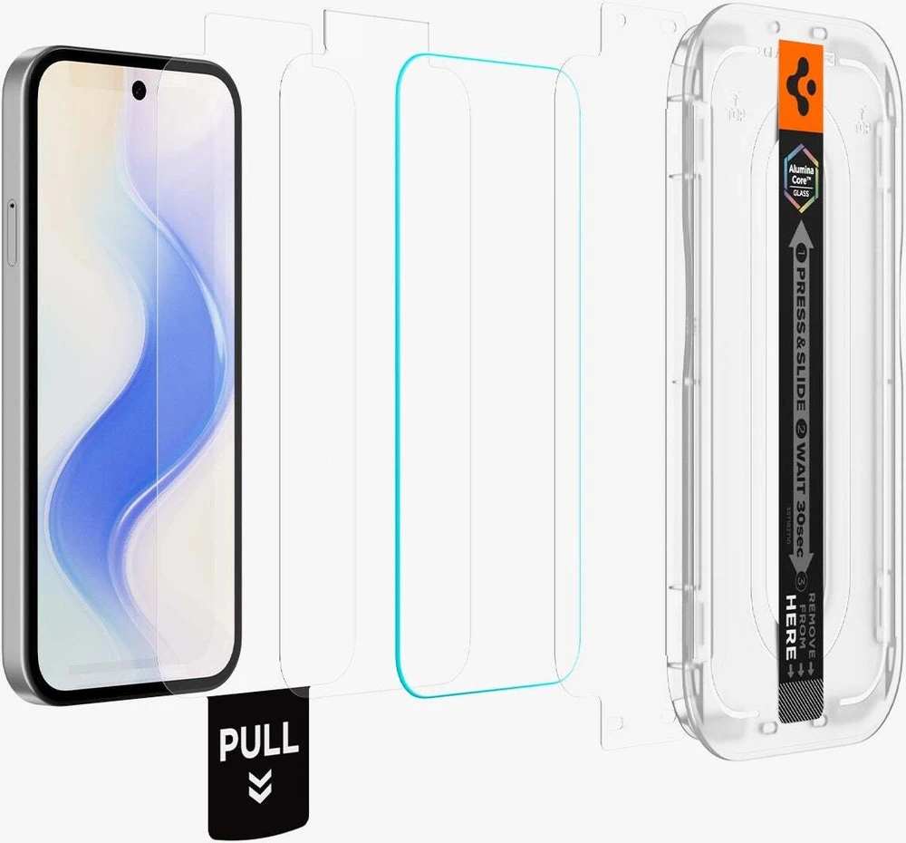 „Spigen Glas.tR EZ Fit Pro 2“ grūdinto stiklo ekrano apsauga, skirta „Google Pixel 10A“.