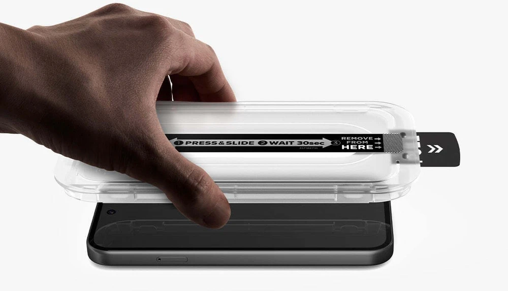 „Spigen Glas.tR EZ Fit Pro 2“ grūdinto stiklo ekrano apsauga, skirta „Google Pixel 10A“.