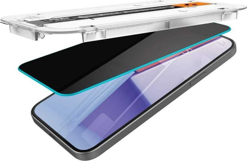 Apsauginis stiklas Spigen Stiklas tR EZ Fit (Privacy) 2-pack, skaidrus - iPhone 15 Pro