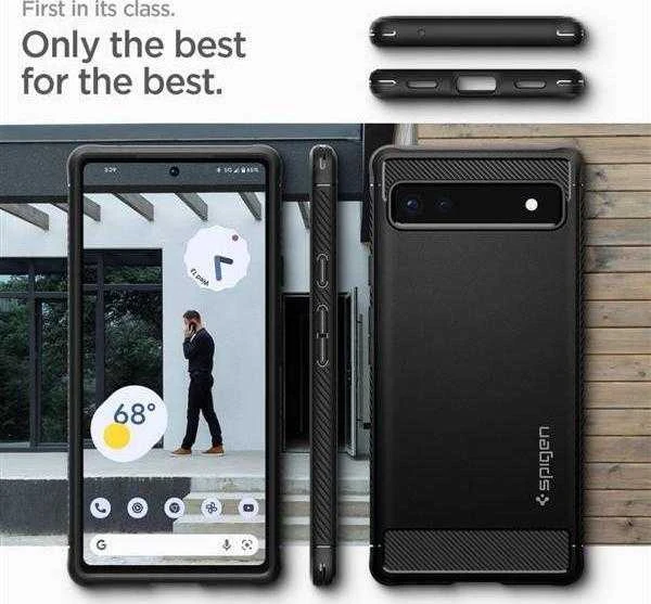 Dėklas Spigen Rugged Armor, juodas - Google Pixel 6a