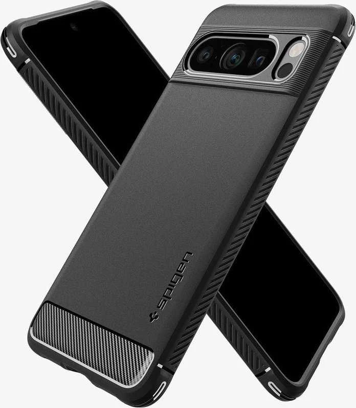 Dėklas Spigen Rugged Armor, matinė juoda - Google Pixel 8 Pro