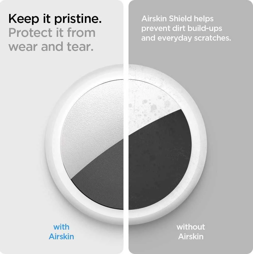 „Spigen AirSkin Shield HD“ 4 vnt. pakuotė, skaidri – „Apple AirTag“