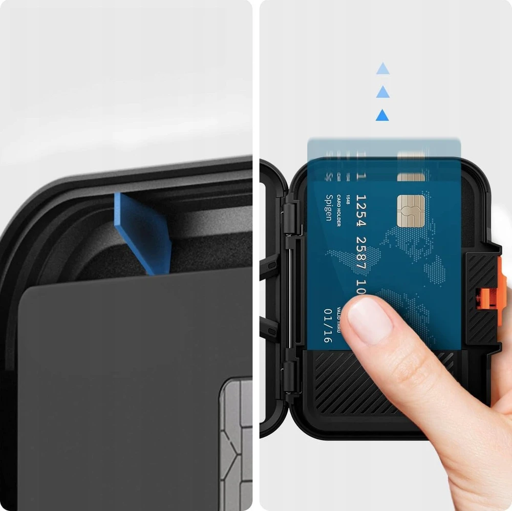 „Spigen iPhone Lock Fit“ piniginė su „MagSafe“ laidu, juoda