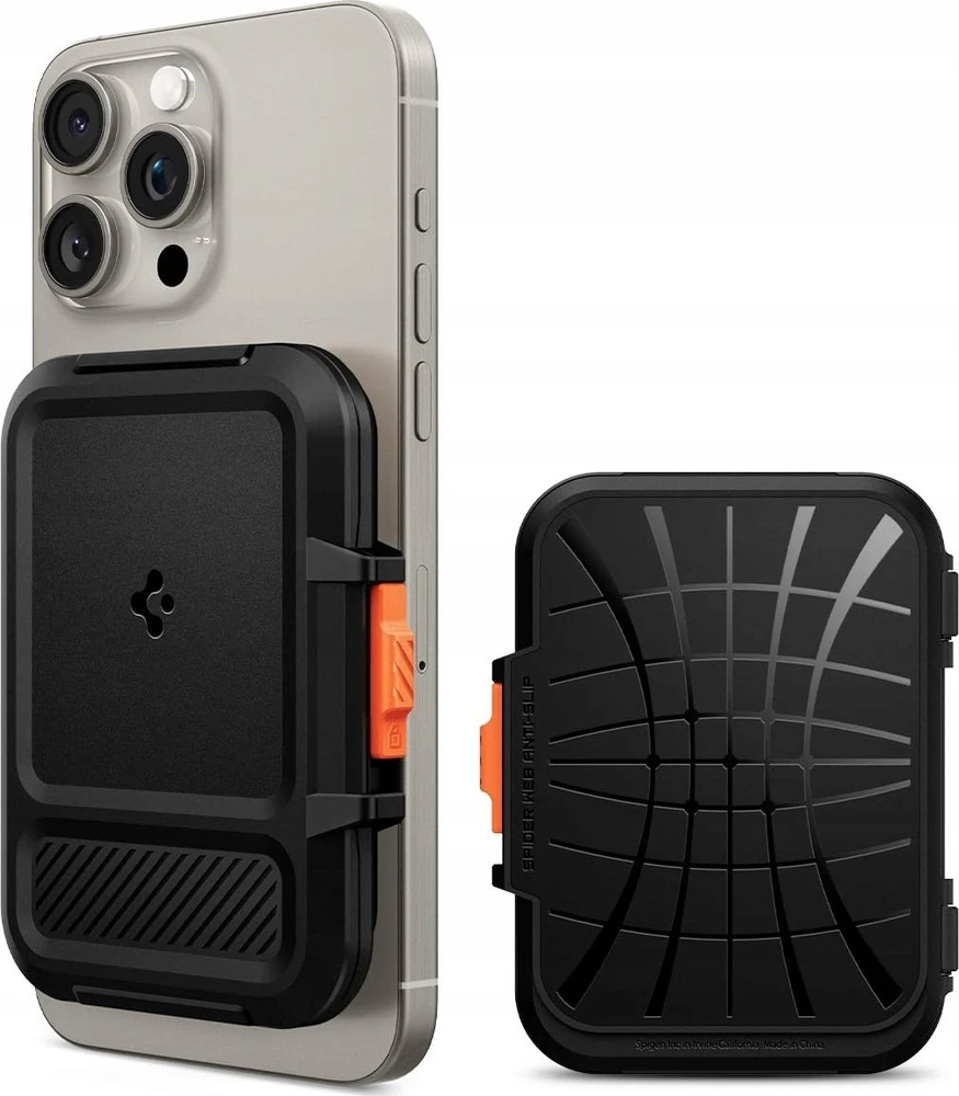 „Spigen iPhone Lock Fit“ piniginė su „MagSafe“ laidu, juoda