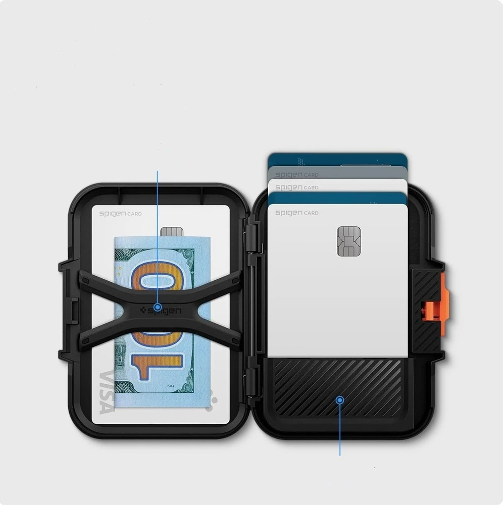 „Spigen iPhone Lock Fit“ piniginė su „MagSafe“ laidu, juoda