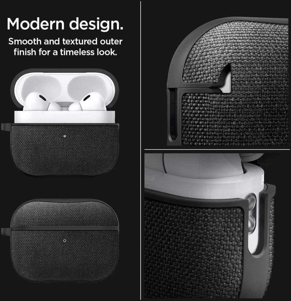 Spigen URBAN FIT Apple AIRPODS PRO 1/2 dėklas ausinėms juodos spalvos