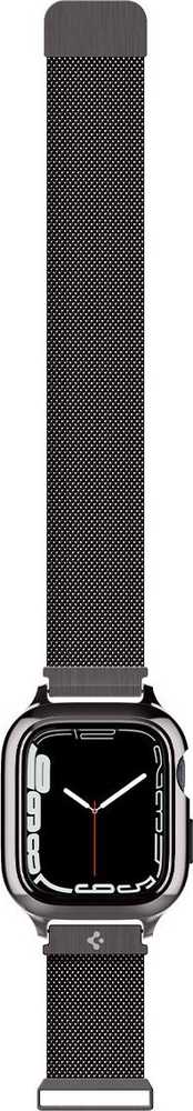 Dėklas „Spigen Metal Fit Pro“, grafito spalvos – „Apple Watch 9/8/7“ (45 mm)