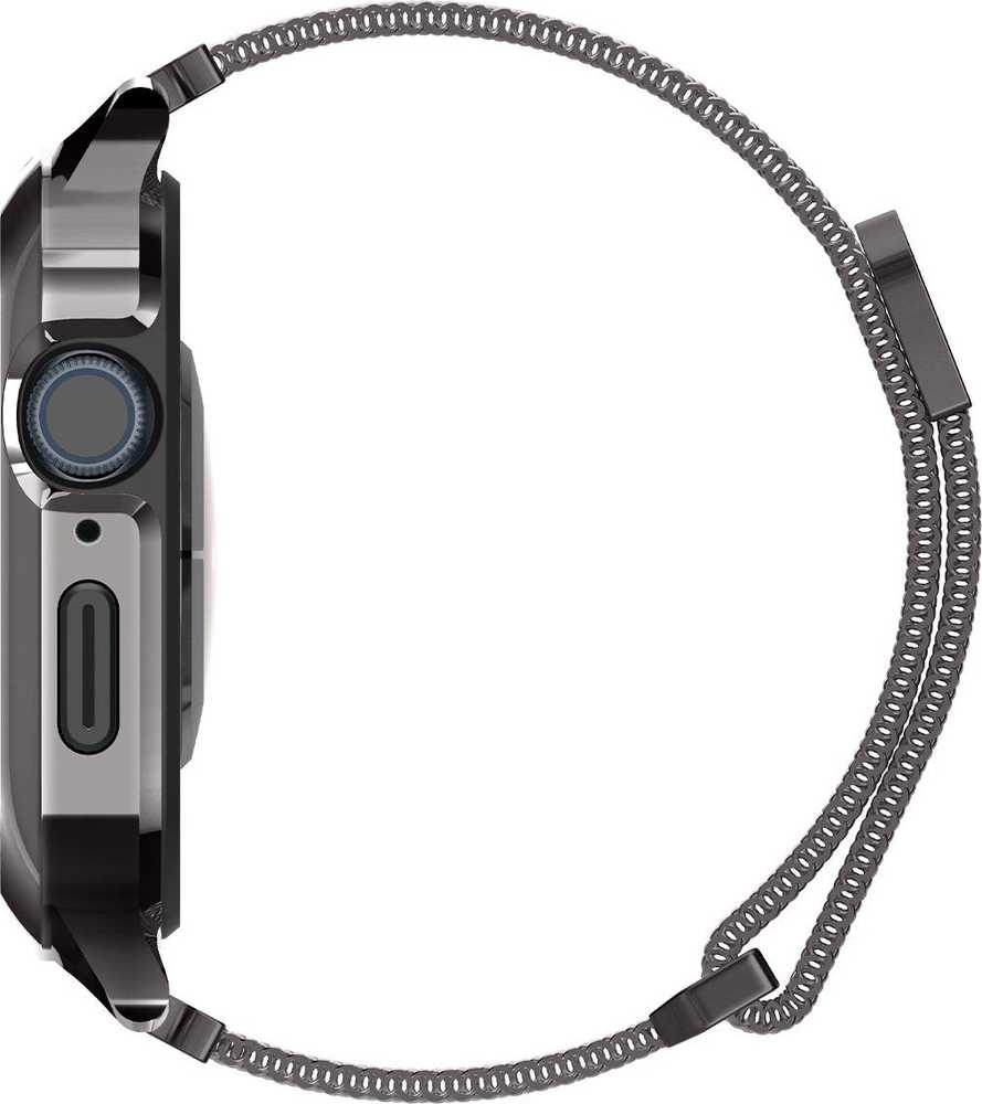 Dėklas Spigen Metal Fit Pro, grafitinė - Apple Watch 9/8/7 45mm